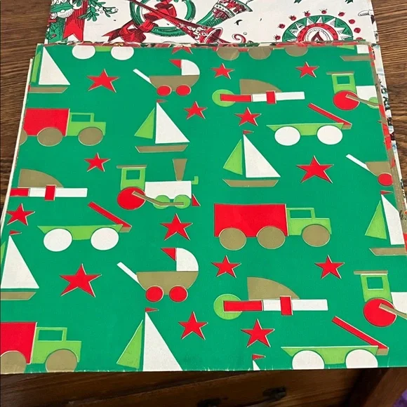 Festive Vintage Christmas Wrapping Paper Set 7 Pices - Picture 6 of 12